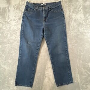 Lee Jeans Relaxed Fit At The Waist Straight Womens Sz 8 Short Blue Denim Pants